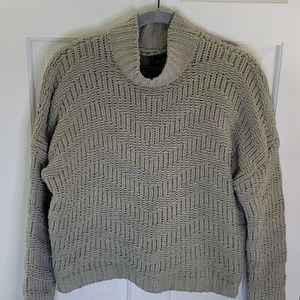 Chunky Sage Green Mock Neck Sweater